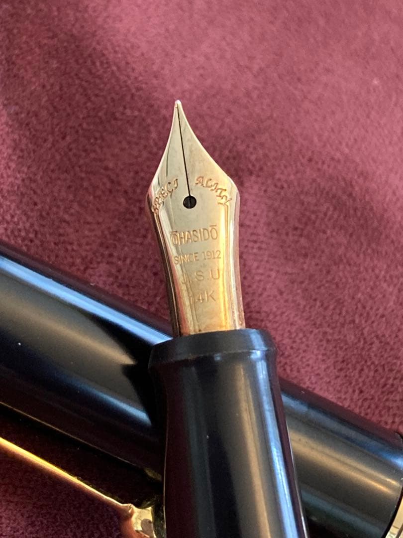 あき　OHASIDO 大橋堂 万年筆 ブラック×ゴールド