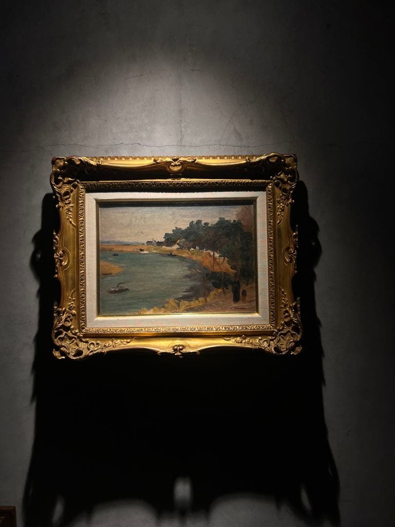 時代物　肉筆油彩画　直筆サインあり