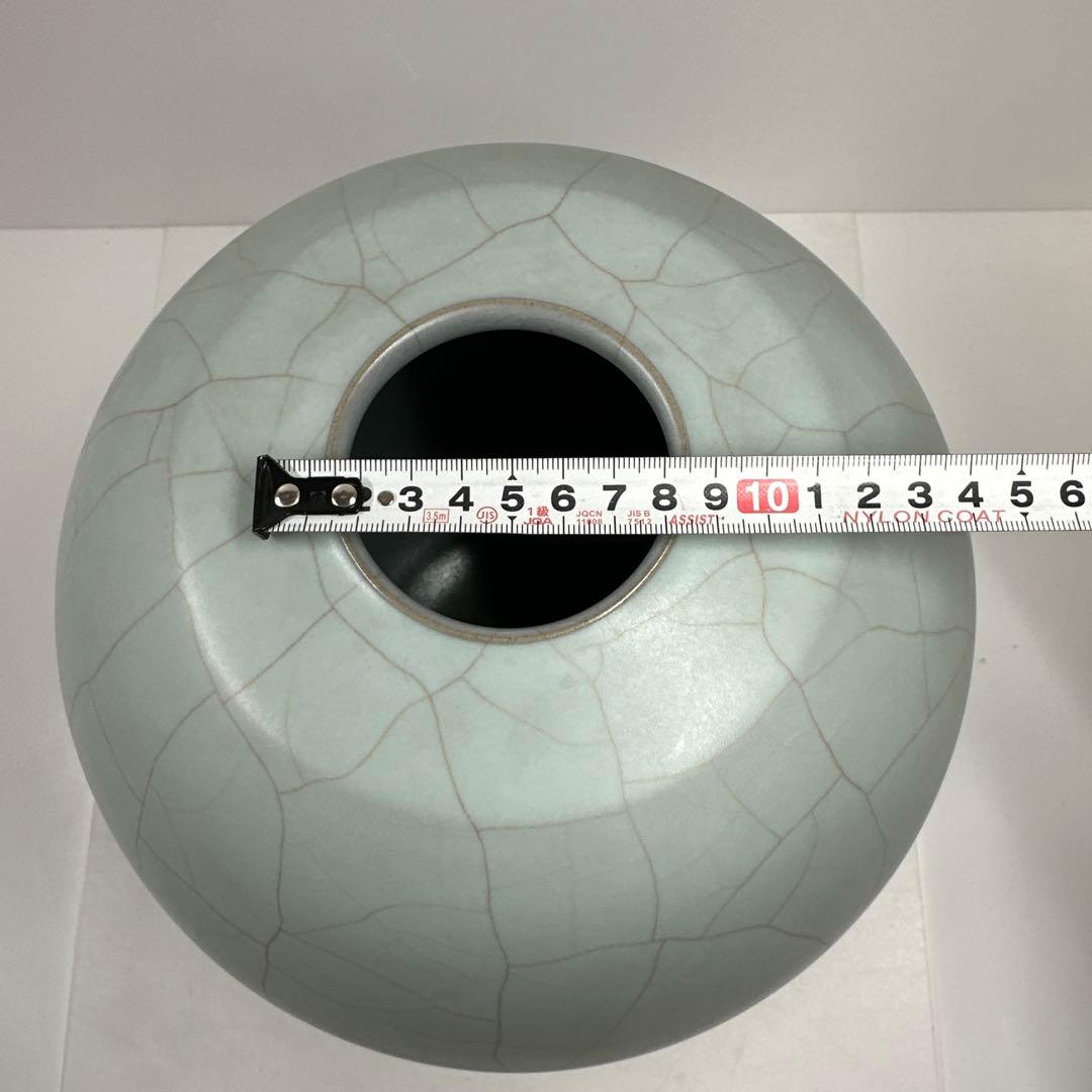 専用　鈴木三成　青磁　大壺　共箱　高さ27㎝　タトヒサ　東な7-0412☆2F