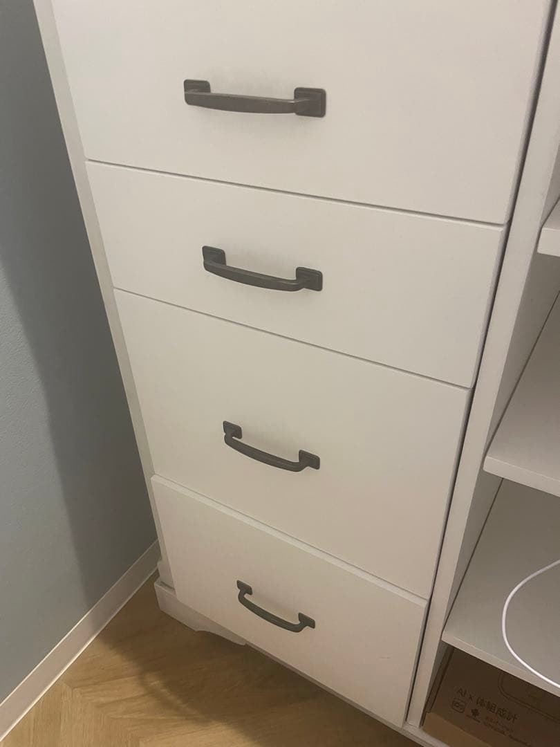 【poteko】サロン受付ホワイト木製クラシック収納家具　店舗用カウンター