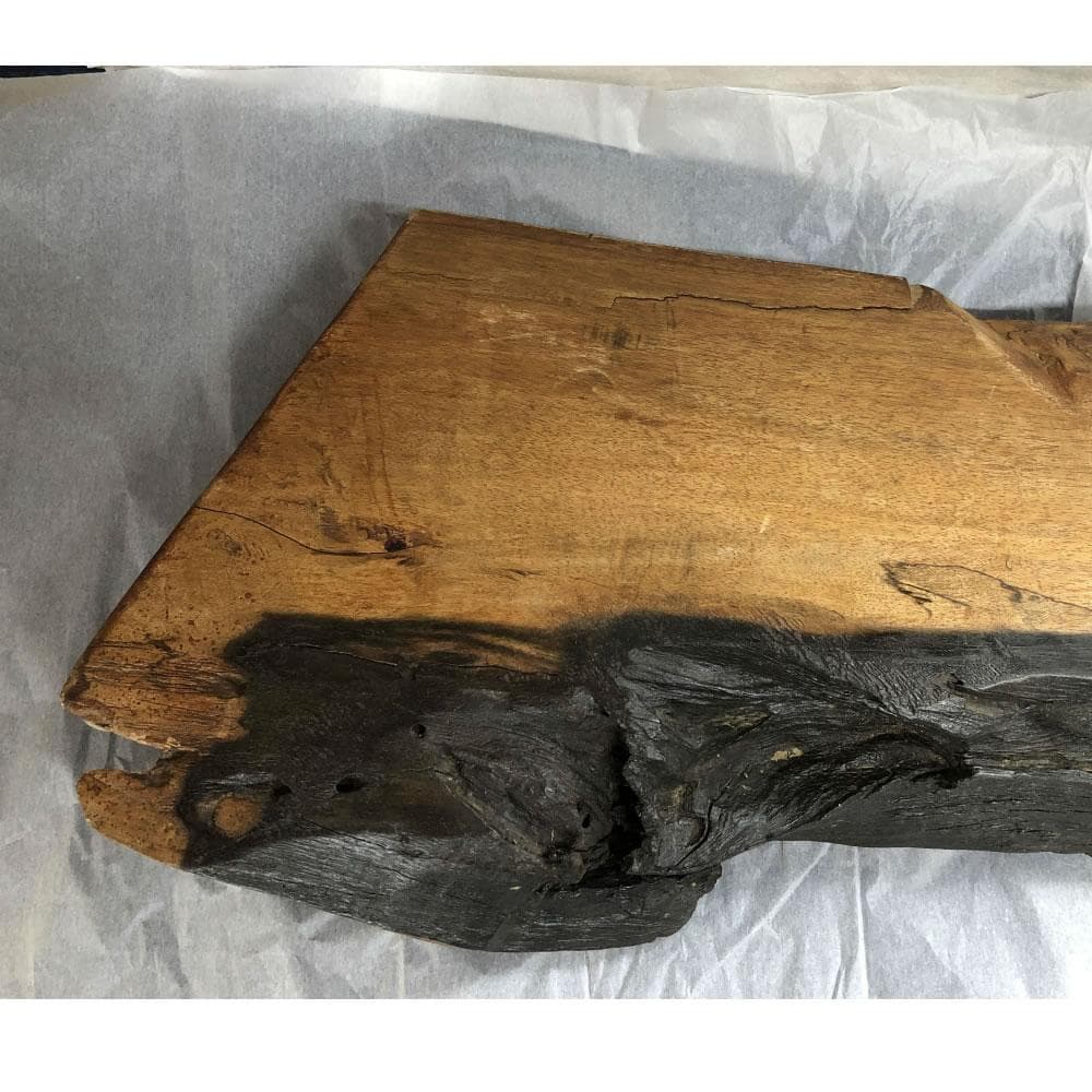 c954 黒柿 古材 板 長さ90cm 厚み8cm クロガキ 敷板 花台 盆栽台