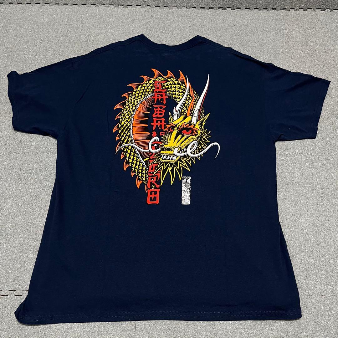 129 POWELLPERALTA和龍ビッグバックプリントXL濃紺ストリート映え