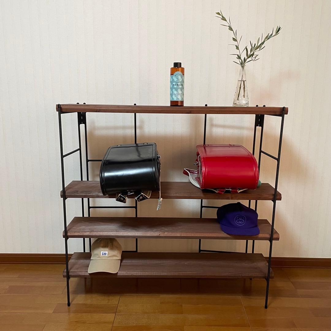 新商品‼️手作りアイアン家具 折り畳みラック 西海岸インテリア 4段