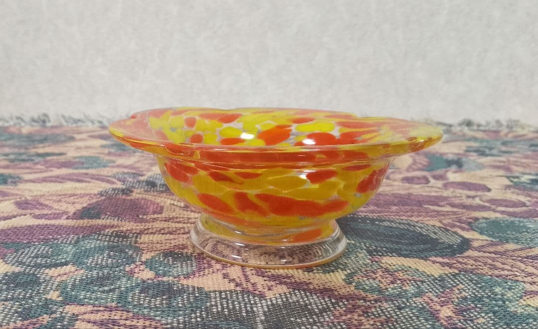 明治後期～大正  五輪花色吹雪文小鉢 氷コップ