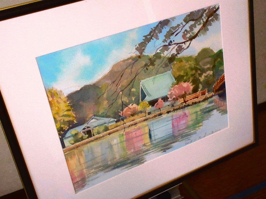 風景 水彩画 2014年額装済み原画