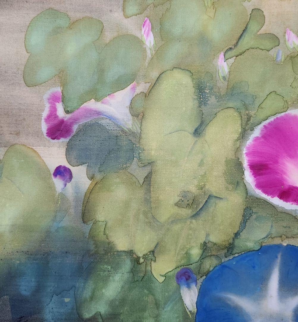 【朝顔図】山元春汀 2634 アサガオ 掛け軸　肉筆