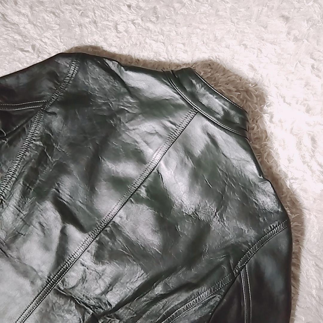 【タグ付 極美品 希少色】エンメティ　JURI　シングルライダースジャケット