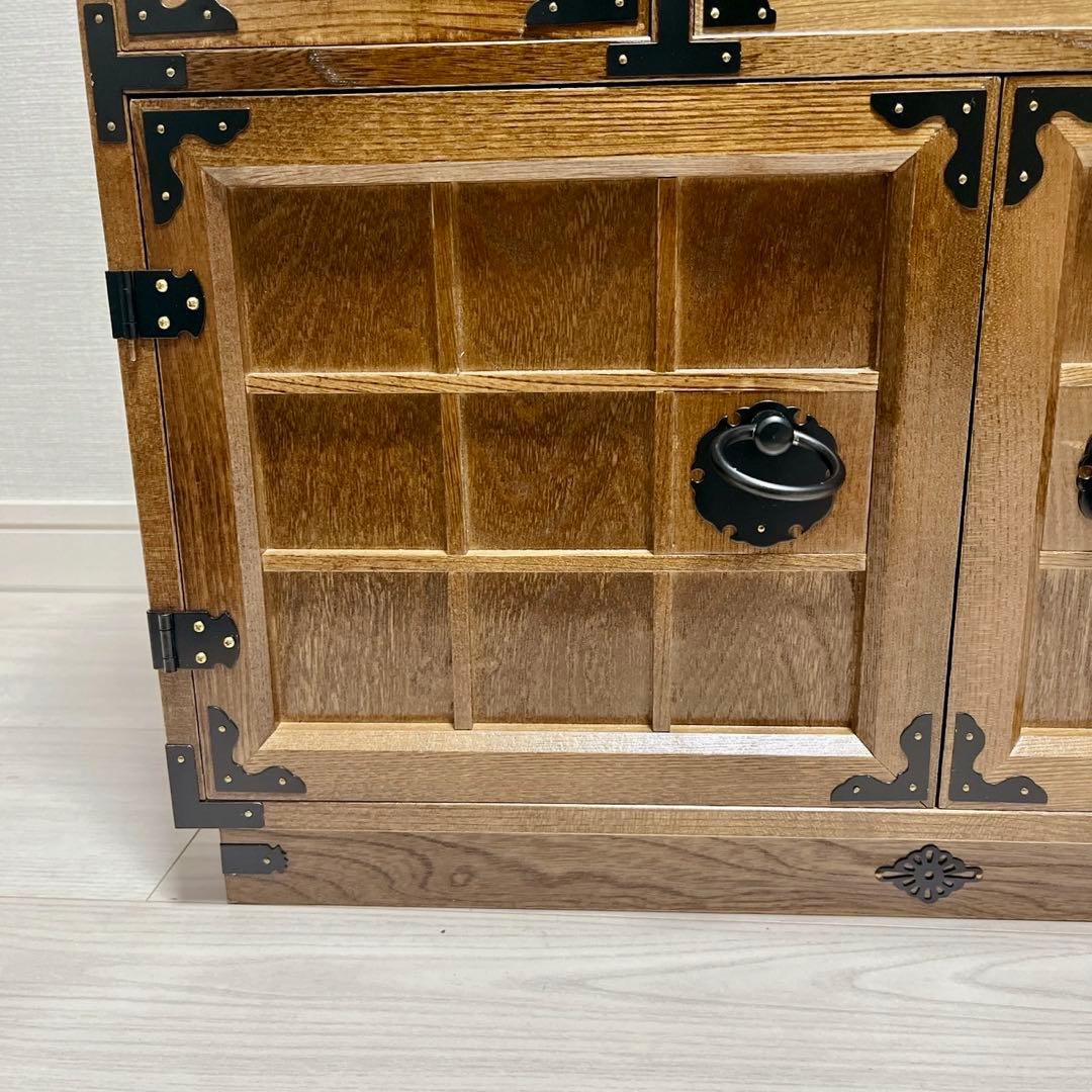 希少 からくり 箪笥 民芸調 隠し 収納多数 昭和レトロ 職人仕上げ 鍵付き