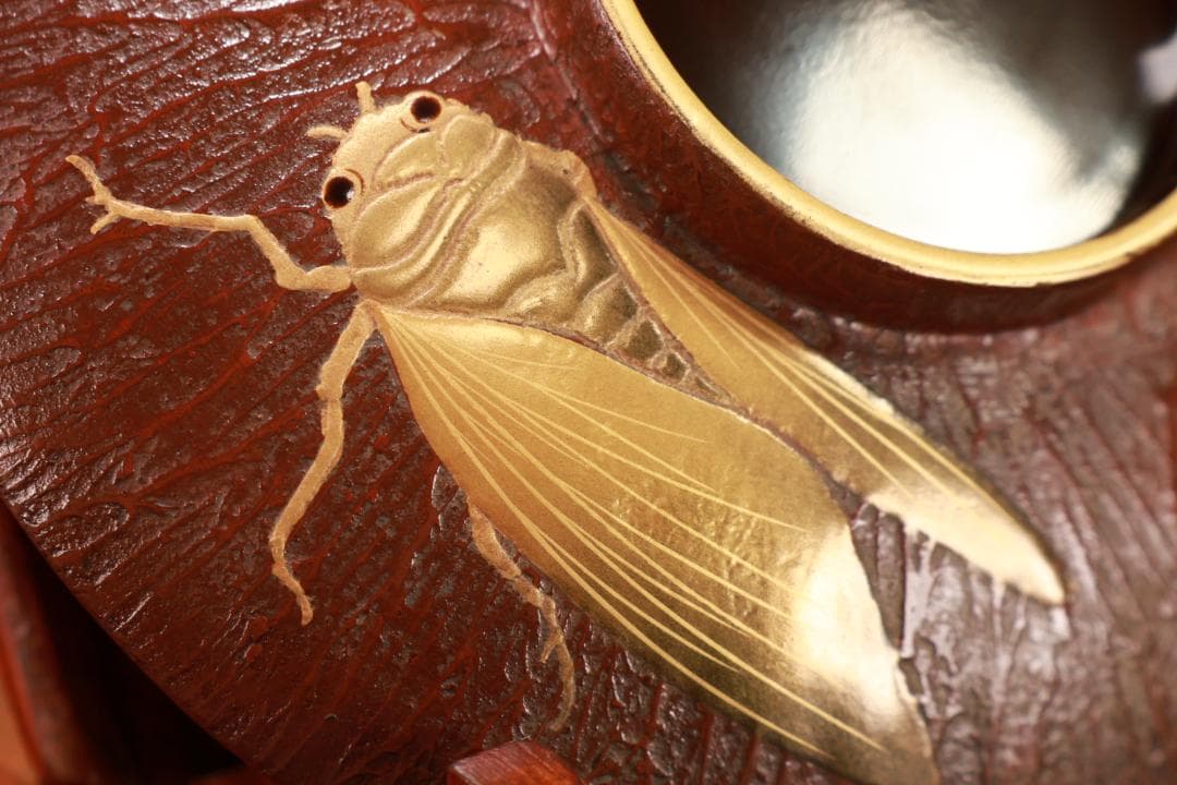 時代輪島塗　明治期　特注品　金縁内黒　松皮塗餅椀　十客　吸物椀　BJ092