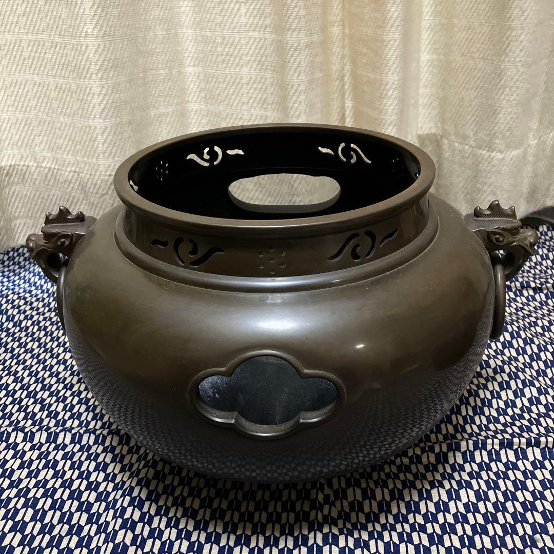 茶道　鬼面風炉　風炉釜