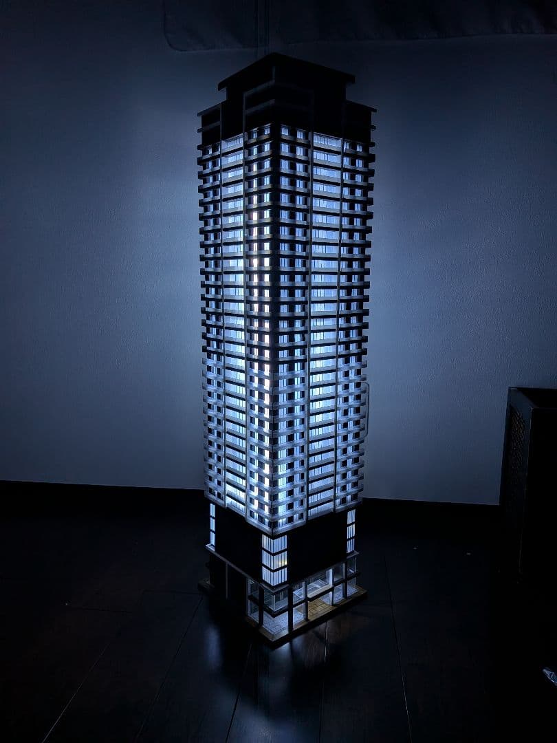 Nゲージ　自作ストラクチャー　超高層タワーマンション　タワマン　ジオラマ