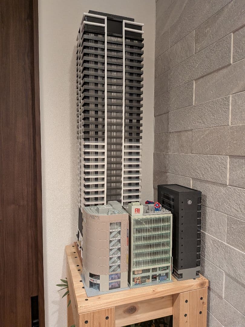 Nゲージ　自作ストラクチャー　超高層タワーマンション　タワマン　ジオラマ