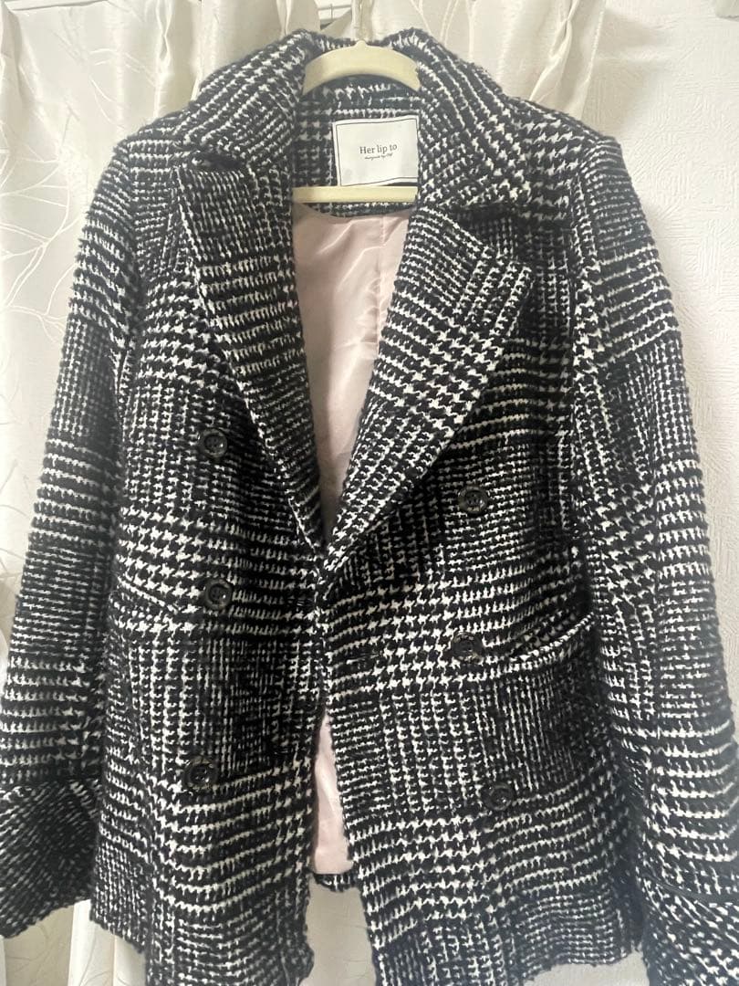 ジャケット・アウター Her lip to Hemingway Check Tweed Jacket