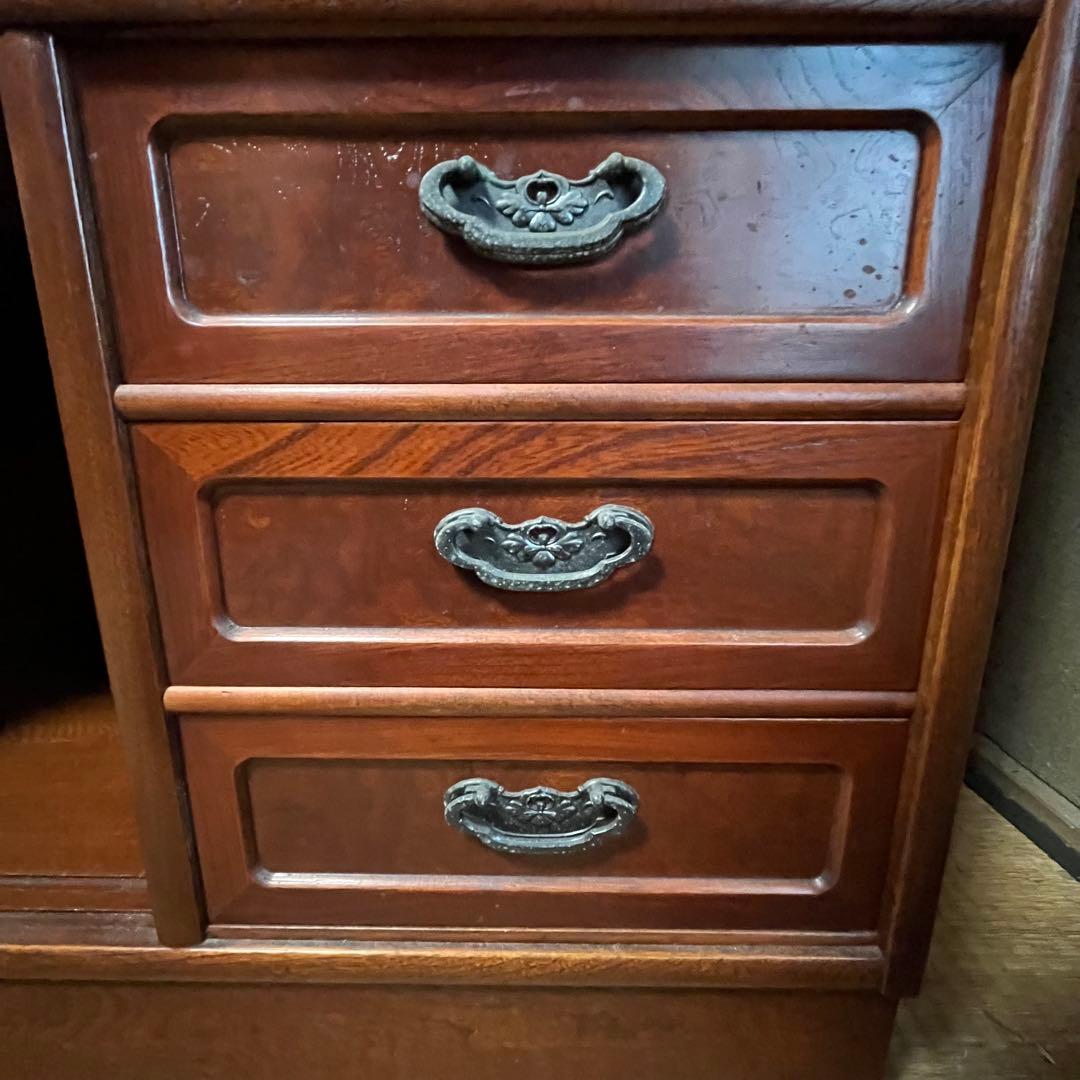 昭和レトロ 木製 茶箪笥 水屋箪笥 ガラス戸