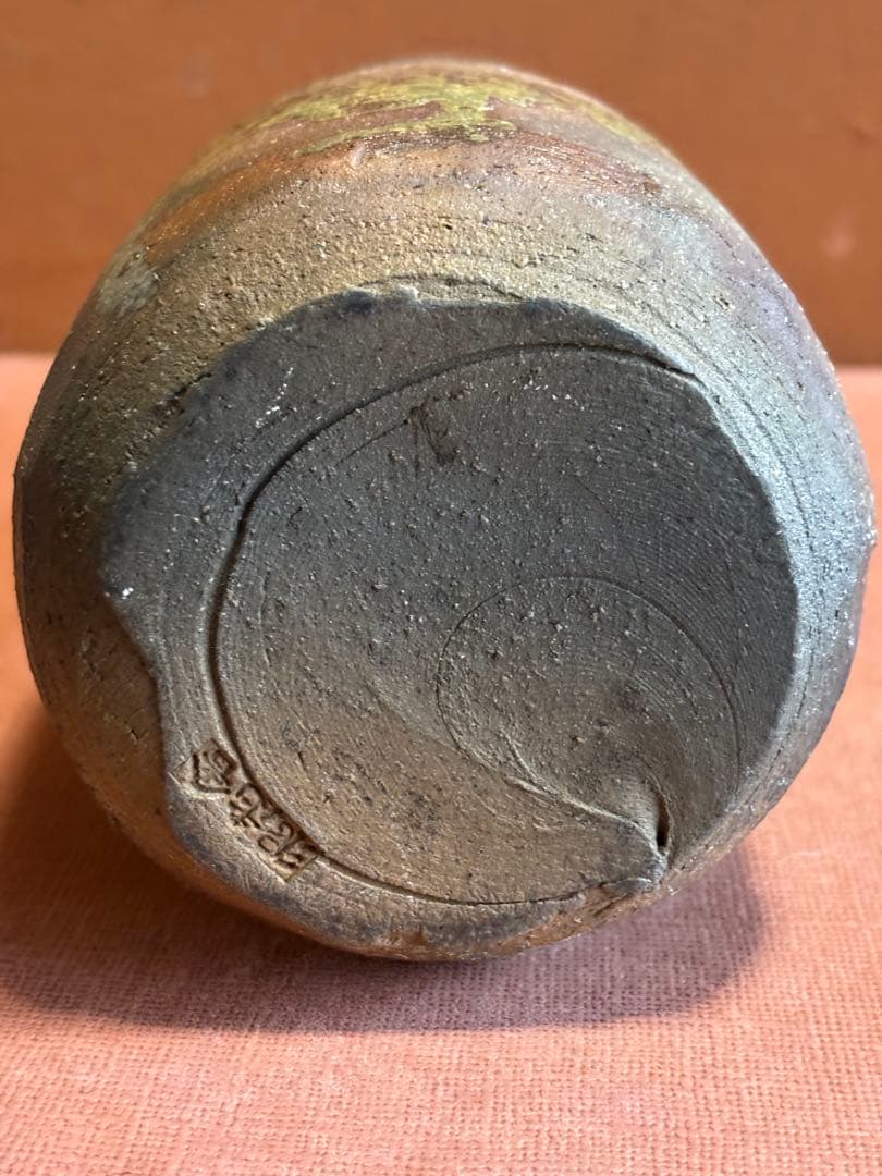 幻の窯　泥走舎(走泥舎)田土灰釉捻三筋彫文筒瓶八木一夫鈴木治　検オブジェ