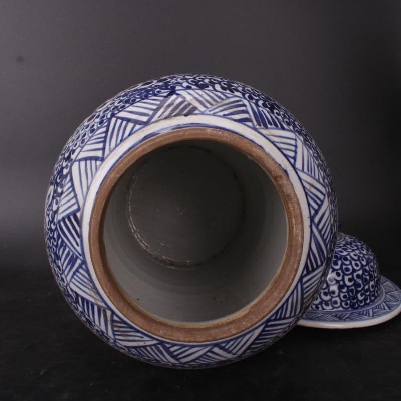 青花凤凰缠枝纹将军罐 景徳鎮 陶磁器 装飾品 現代工芸品 美術品 置物