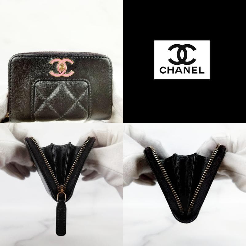 超美品　CHANEL　マドモアゼル　マトラッセ　カードケース