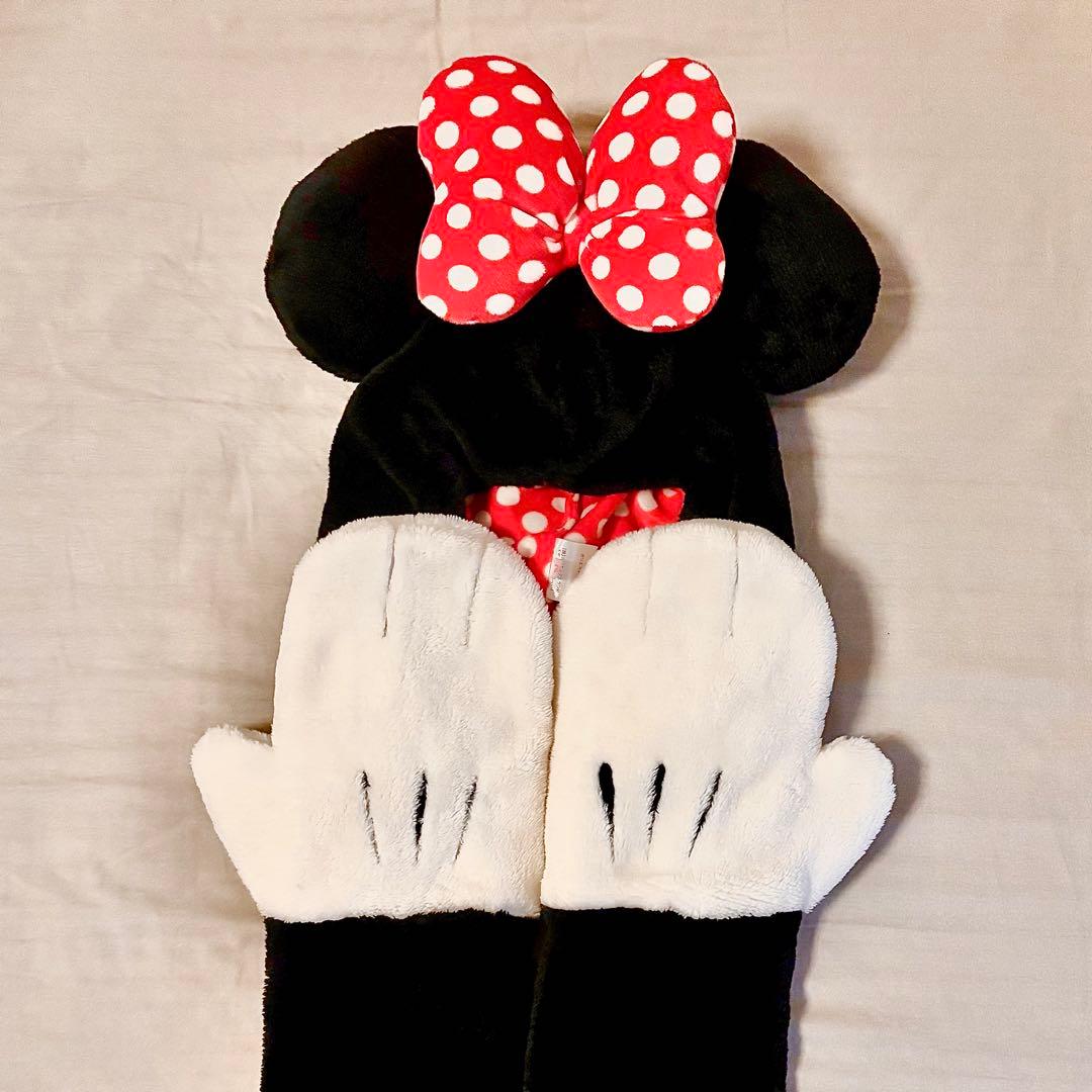【ディズニーリゾート】ミニーマウス マフラーファンキャップ