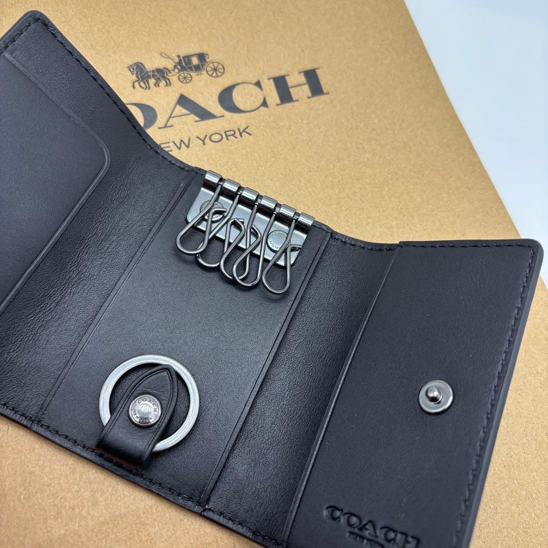 【COACH☆新品】ファイブ リング キー ケース・シグネチャー レザー