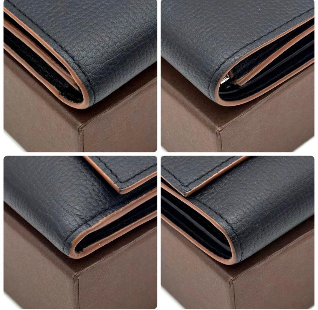 使用わずか　ロエベ アナグラム バーティカル ウォレット ブラック O09