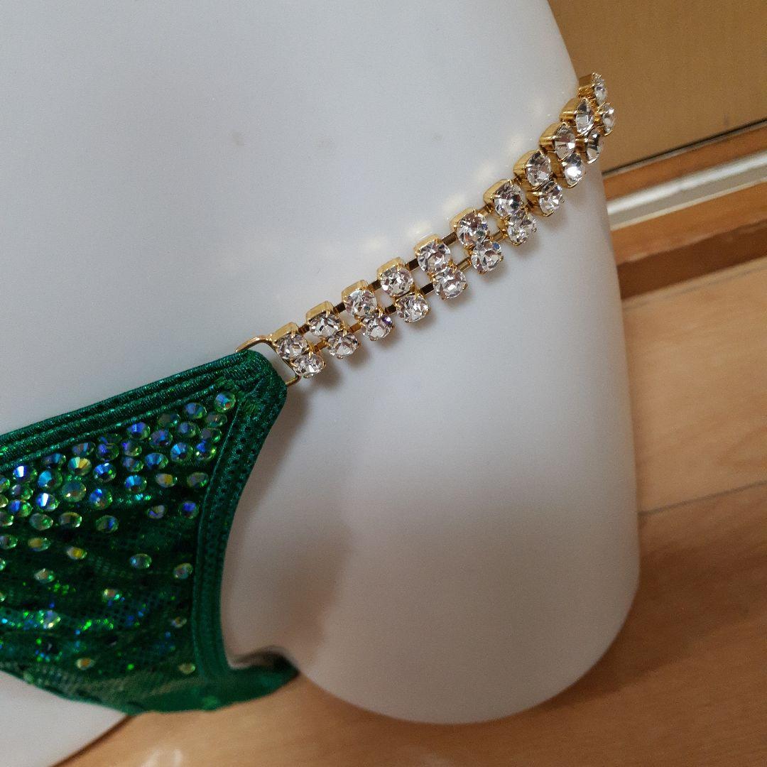 コンテストビキニ フィットネス 大会用 ビキニ グリーン（Sサイズ）