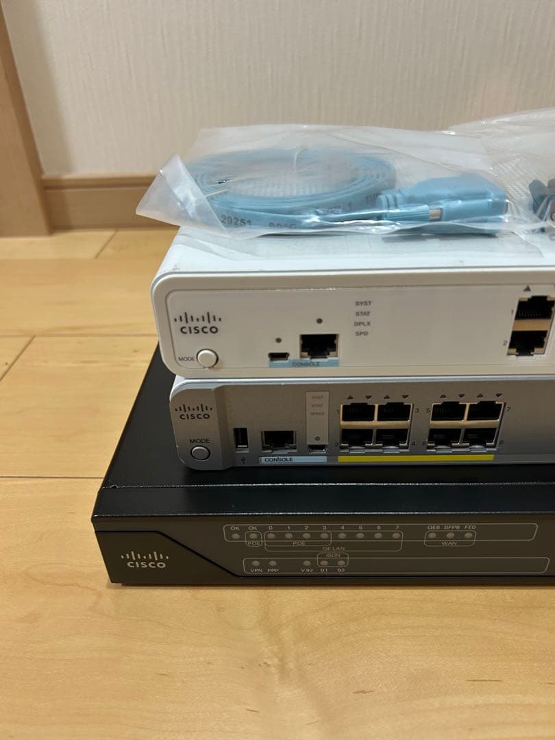 【CCNA、CCNP】静音セット ルータ、Cisco L3、L2スイッチ2960