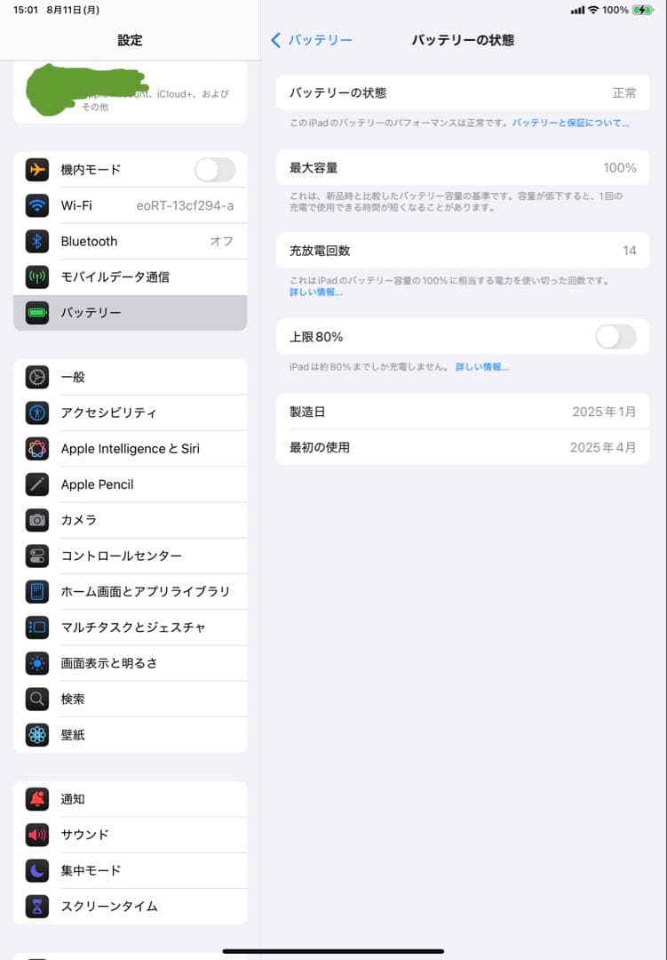 ほぼ新品　iPad air M3 11インチ　simフリー