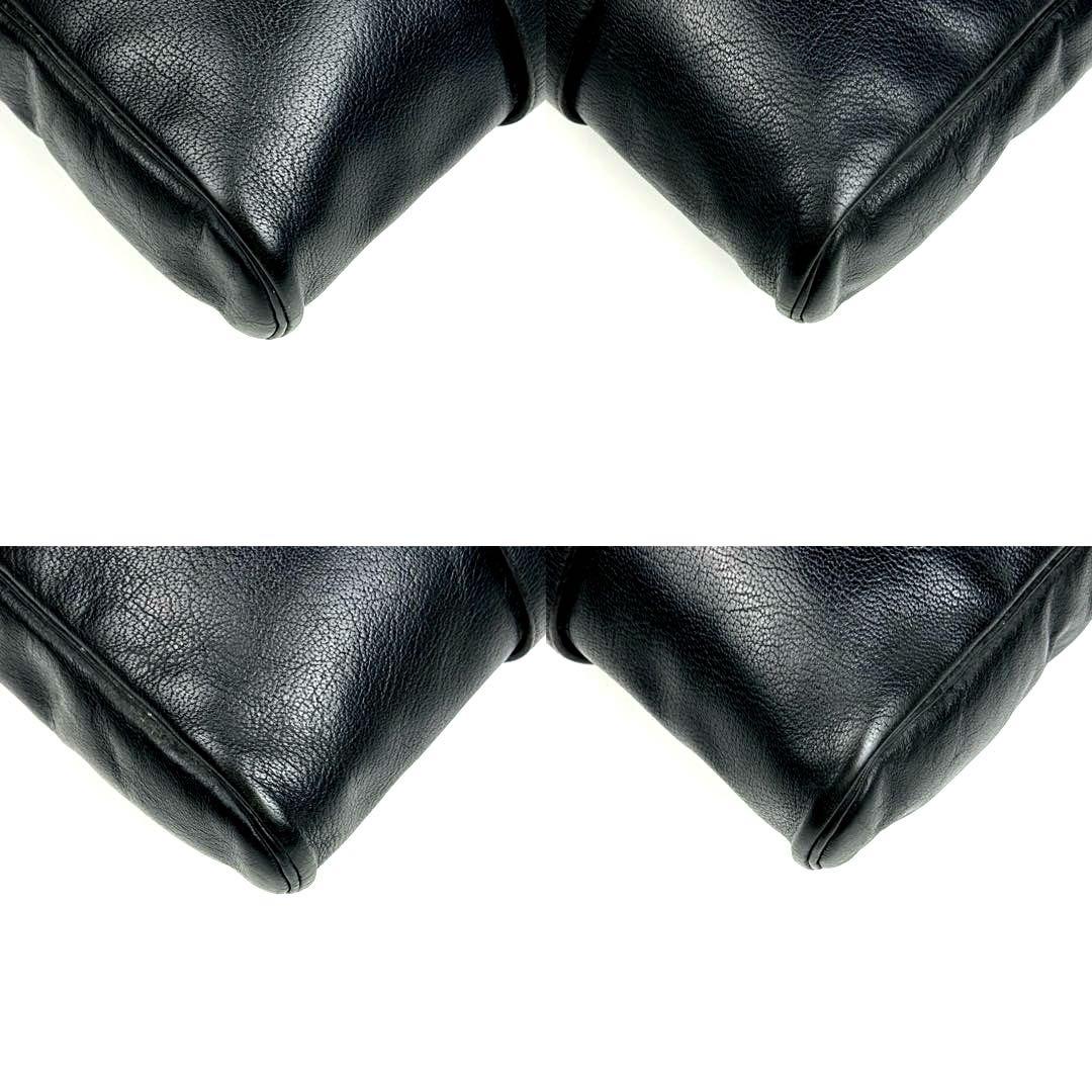 【美品】ディオール　ショルダーバッグ　トロッター　シルバー金具　レザー　ブラック