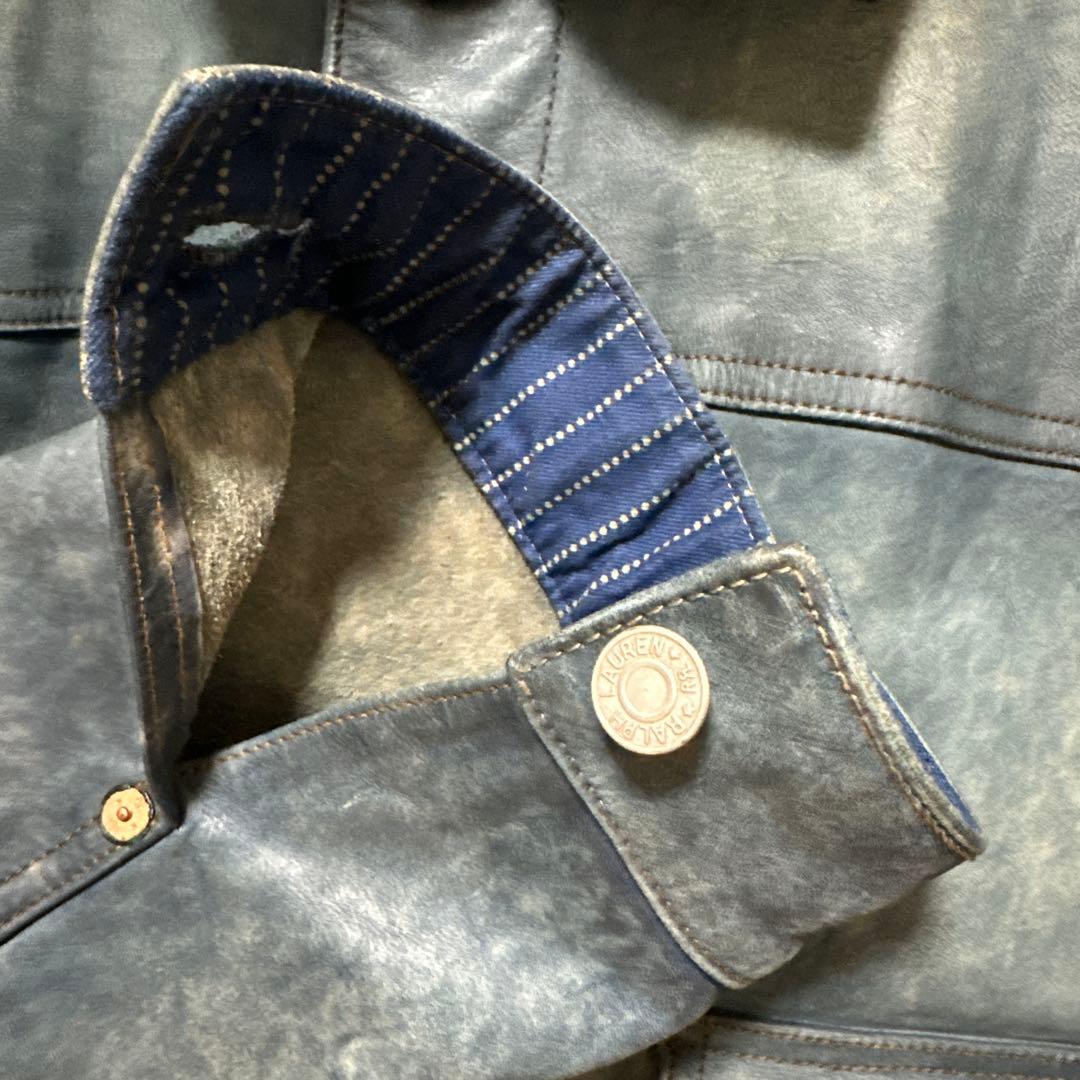 【150着限定】RRL INDIGO LEATHER JACKET リミテッド