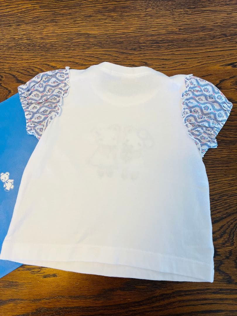 ファミリア 即完売　美品　ブルーリバティ　クマ　　テリア　Tシャツ　パフスリーブ