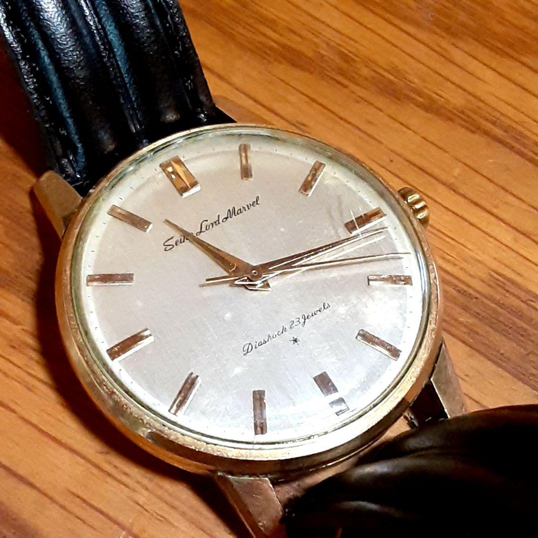 セイコー　ロードマーベル　初期 ADダイヤル　14KGF　手巻きメンズ腕時計