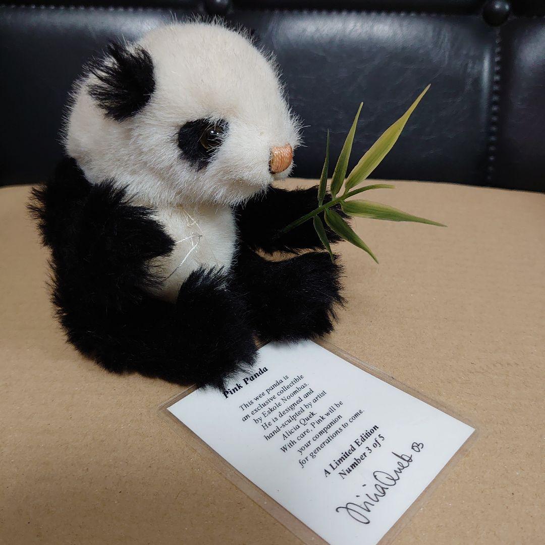【製作者サイン色紙付き】テディベア パンダ 5体限定 エスコール ノンバス