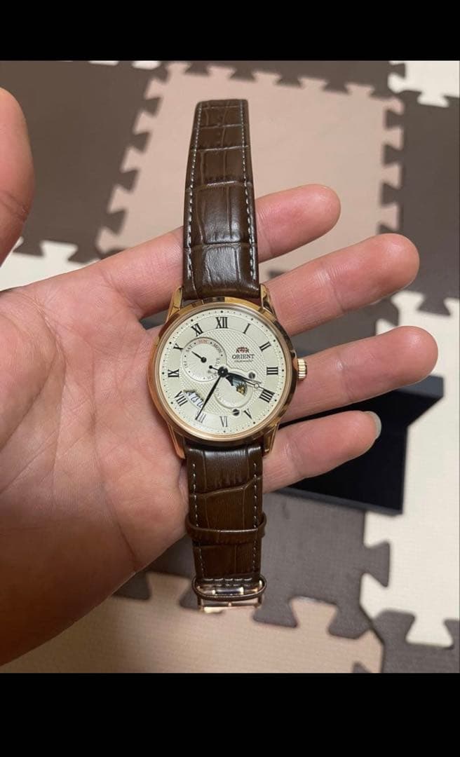 ORIENT SUN&MOON 自動巻き 腕時計 ゴールド/ブラウン