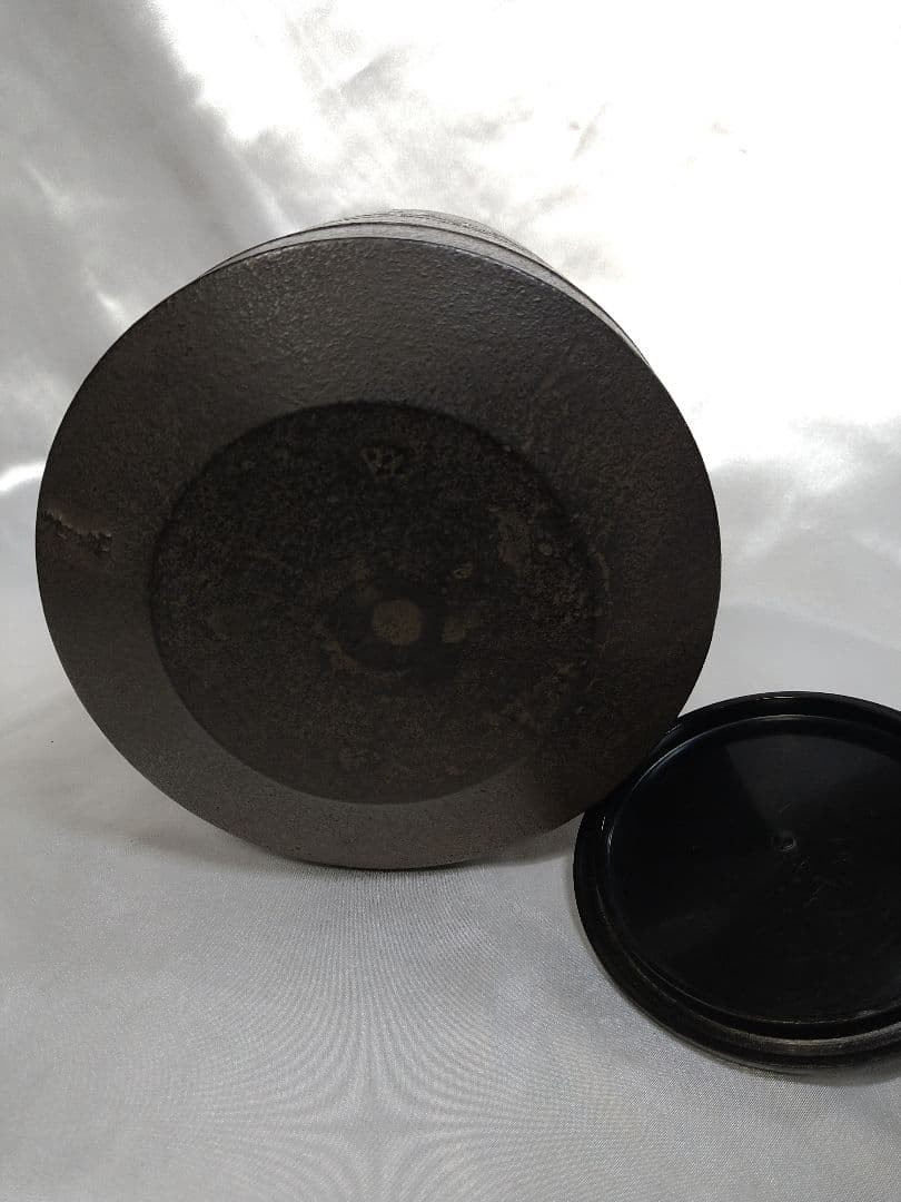 釜師浄義 松地紋 筒釜 茶釜 鉄釜 風炉釜 茶道具
