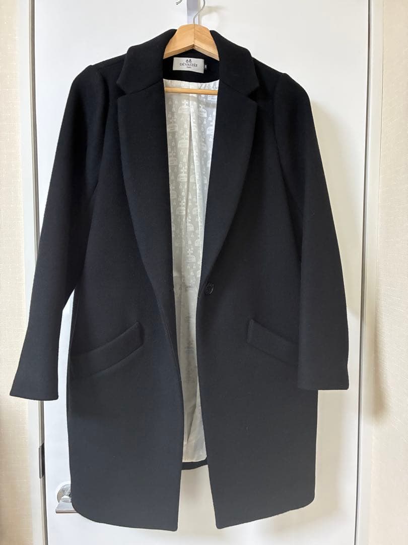 DEVASTEE【ディバステ】 チェスターコート　刺繍　レア　定価10万　黒