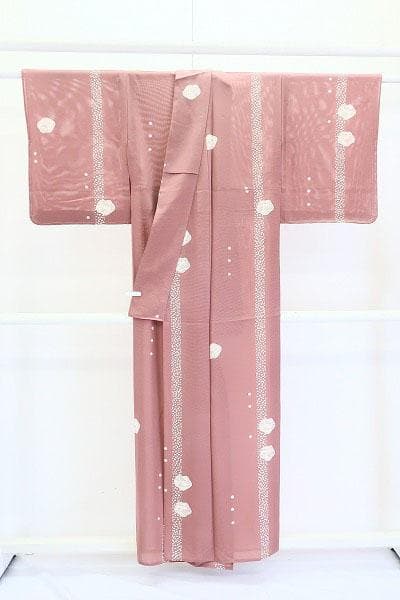 ★専用★未使用品 夏着物 夏 絽 小紋 くすみピンク 身丈155.5cm