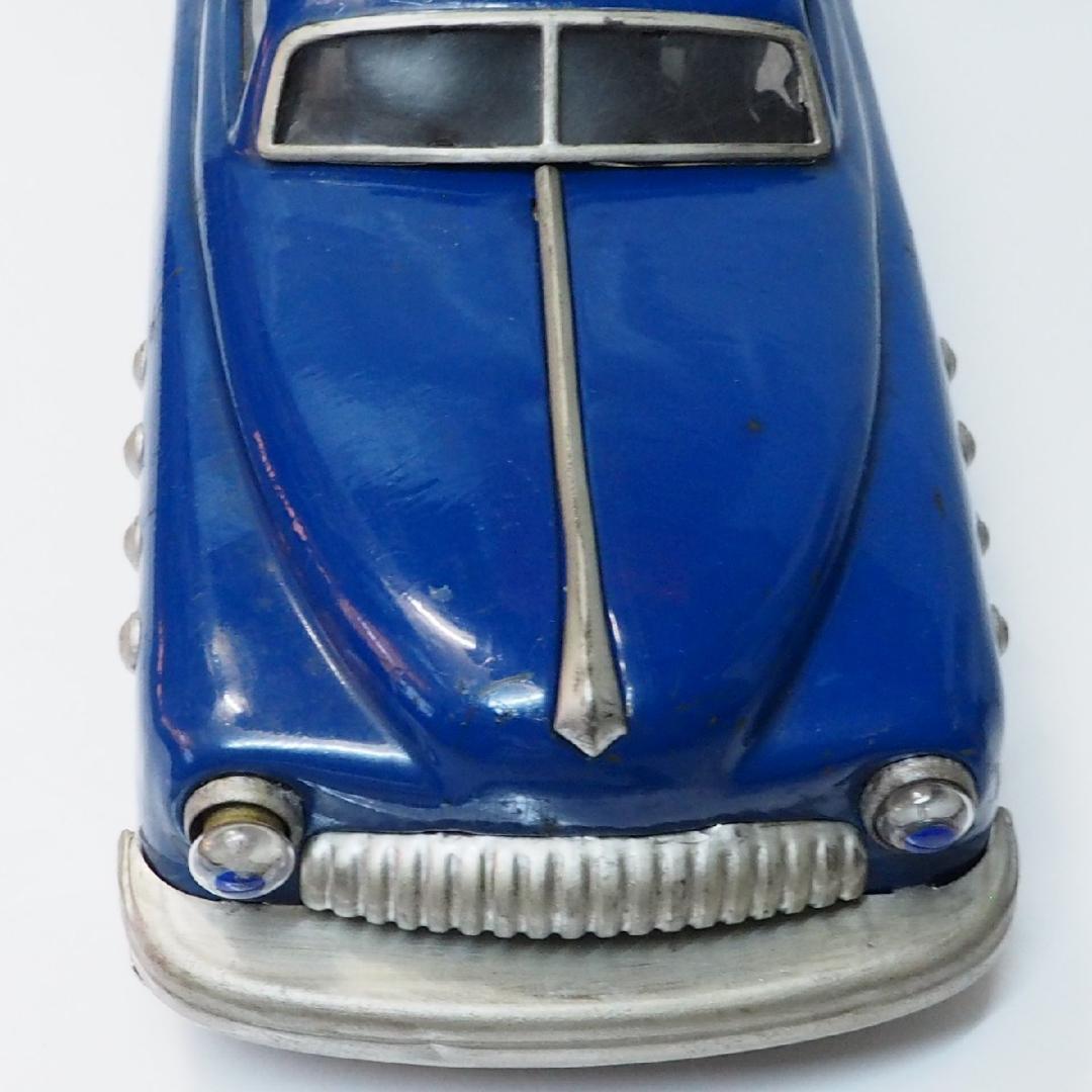 当時物【スーパービュイック青リペイント電動走行 動作不良】ブリキ自動車TIN箱無