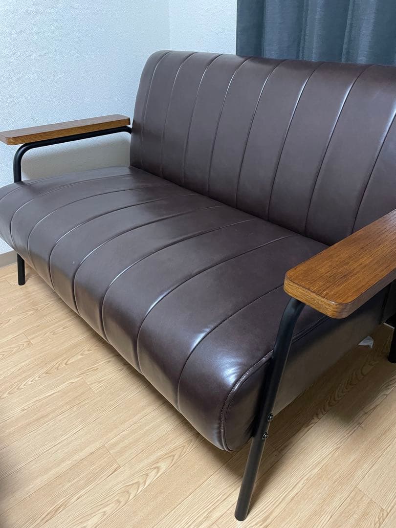 ダークブラウン 2人掛けソファ N-Shield