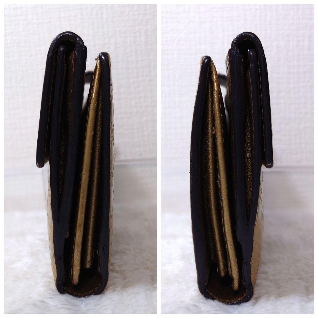 GUCCI グッチ ゴールド 二つ折り 長財布 ハート コンチネンタル GGシマ