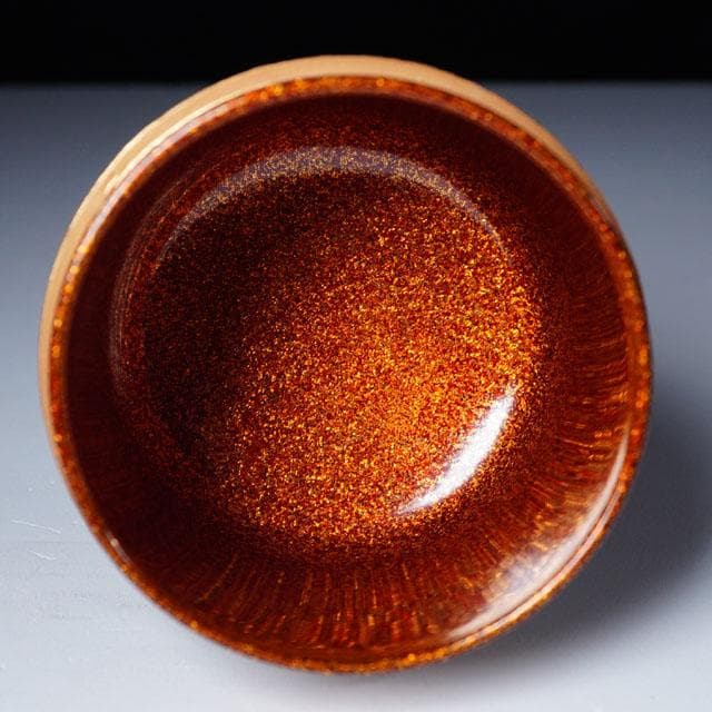 三代 清石（川谷内正廣）波車蒔絵棗　内梨地　共箱　輪島塗　薄茶器　茶道具