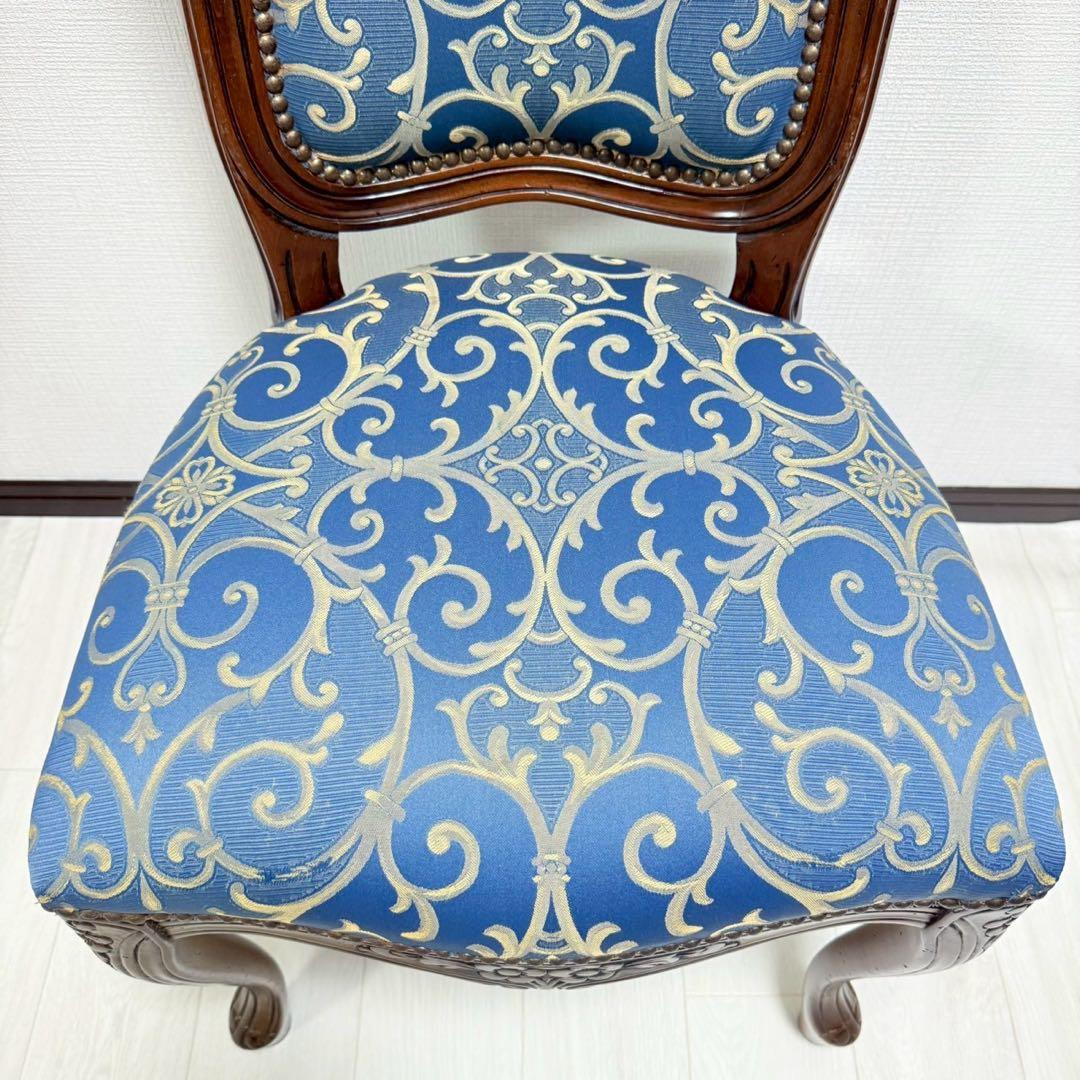 イタリア ダイニングチェア ブルー イタリア家具 高級感 猫脚　2脚