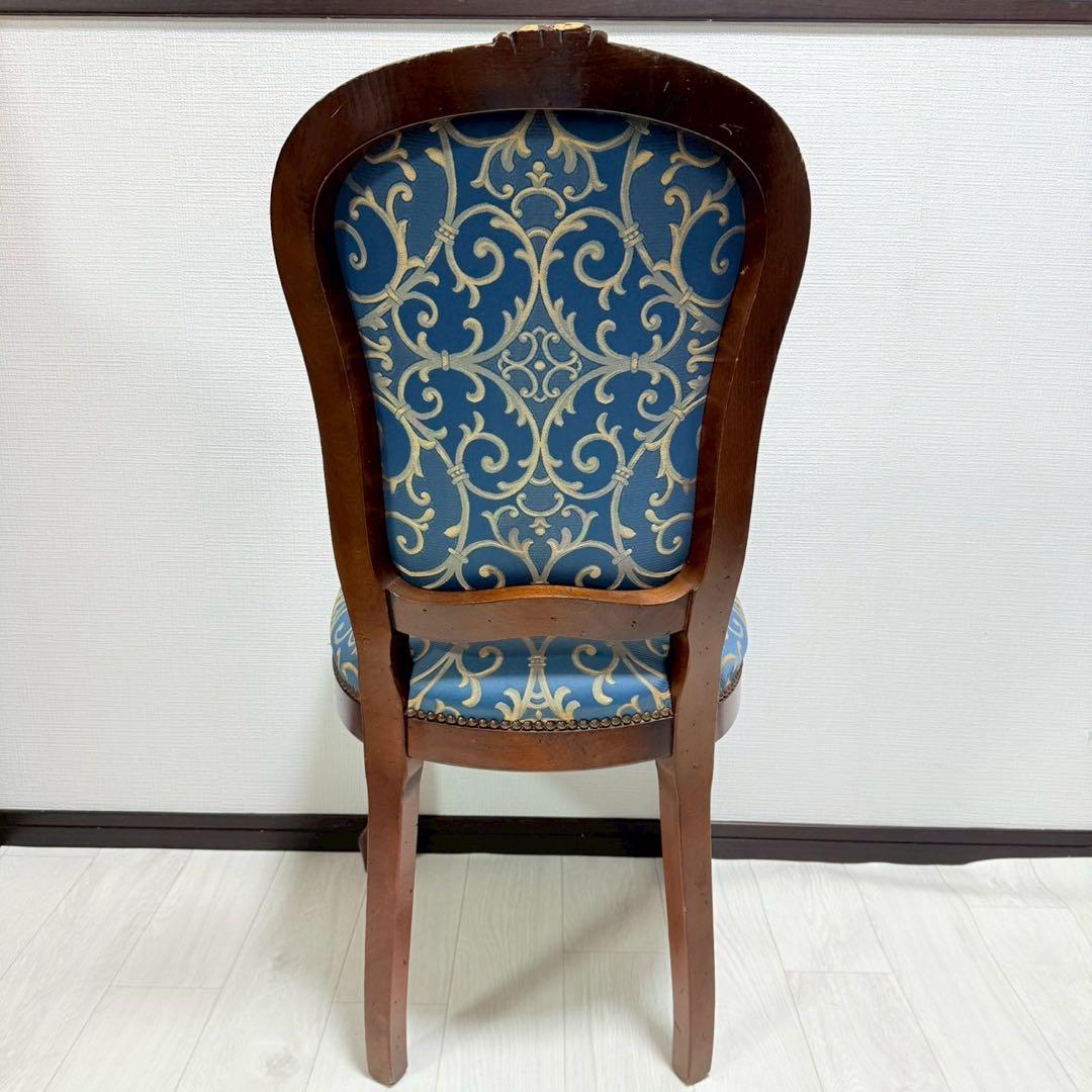 イタリア ダイニングチェア ブルー イタリア家具 高級感 猫脚　2脚