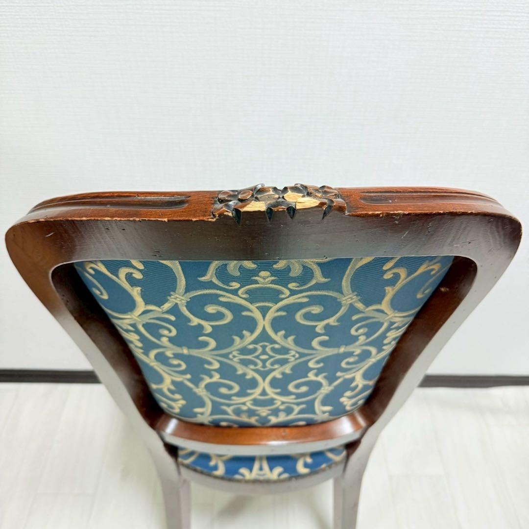 イタリア ダイニングチェア ブルー イタリア家具 高級感 猫脚　2脚