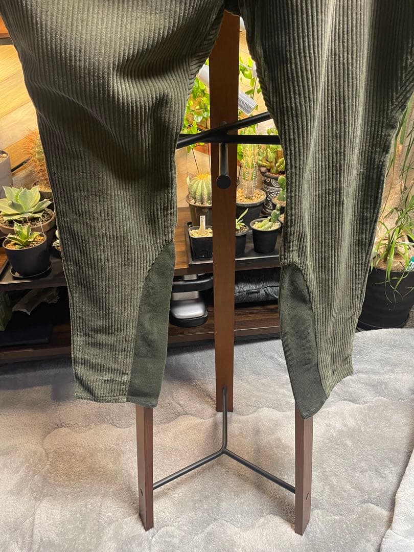 オリーブグリーン ストライプ サルエルパンツ