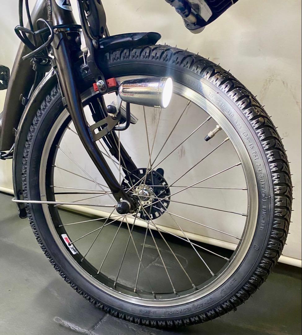 1年保証 送料無料　ブリヂストン　20インチ　子供乗せ　茶色　電動アシスト自転車