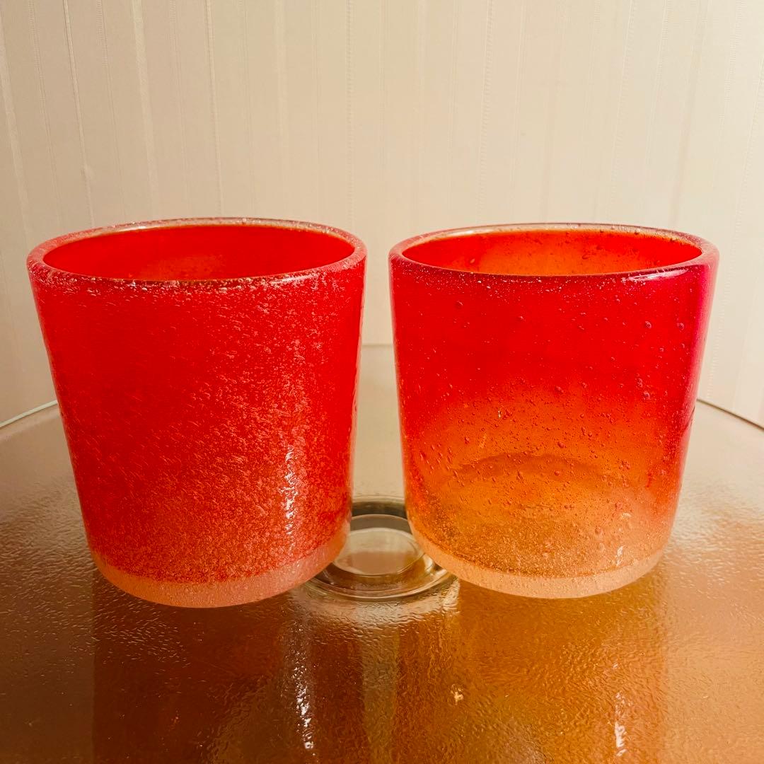 ✨新品未使用✨硝子工芸品 琉球ビードロ硝子 ペアグラス