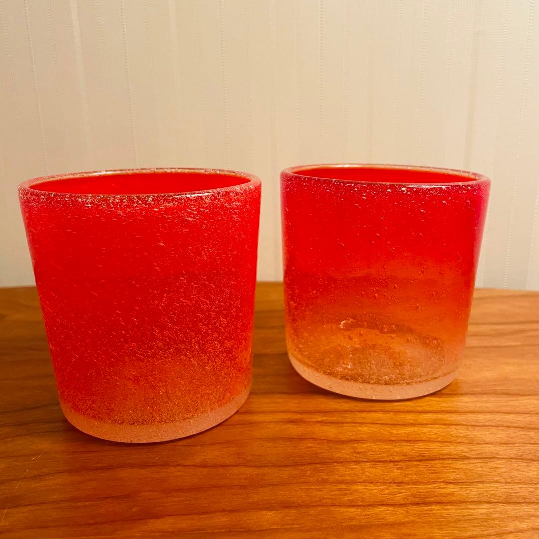 ✨新品未使用✨硝子工芸品 琉球ビードロ硝子 ペアグラス