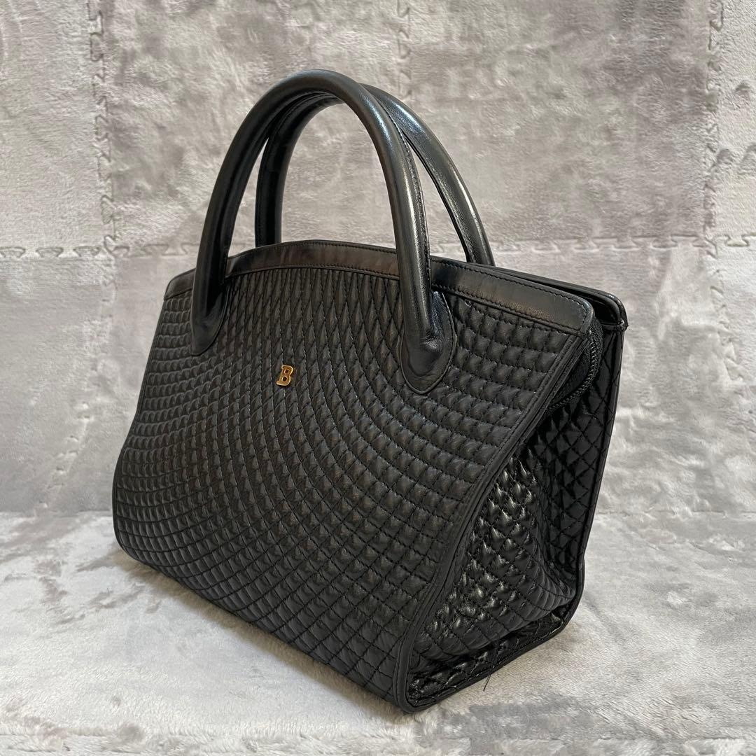【極美品】BALLY バリー ハンドバッグ キルティング タッセル ロゴ金具 黒