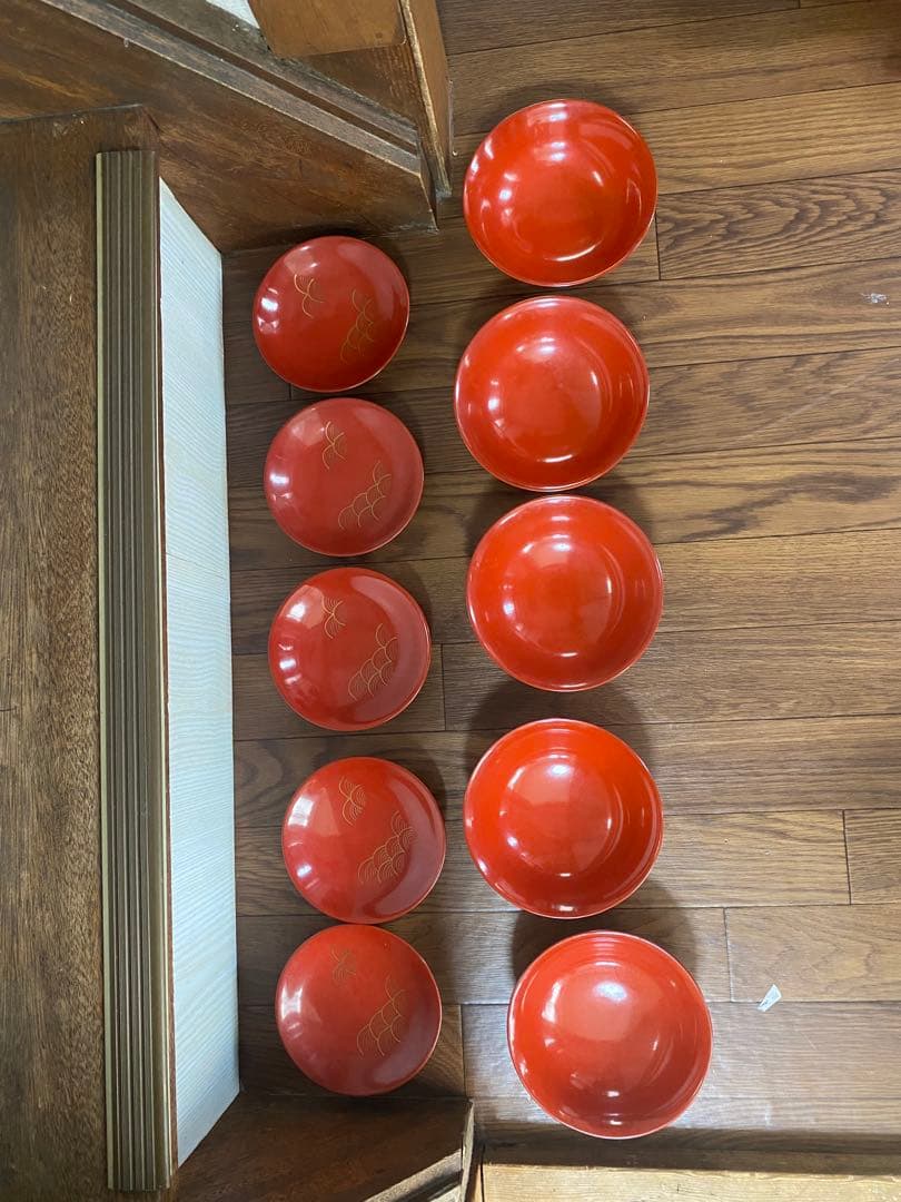 値下げしました　輪島塗　漆器　椀　5客　蒔絵　絵変わり　満月　夜景　三日月　月