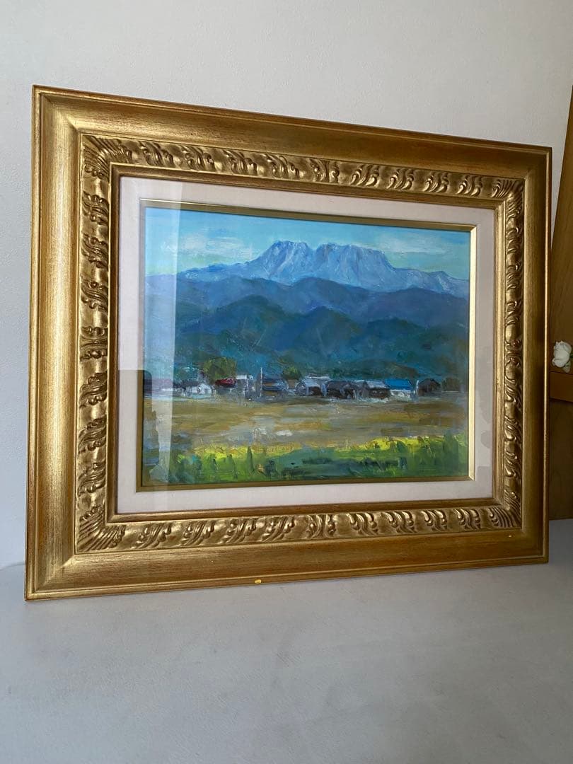 風景画　油絵　絵画　ゴールド装飾油彩額縁　額縁
